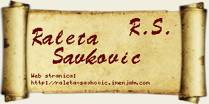 Raleta Savković vizit kartica